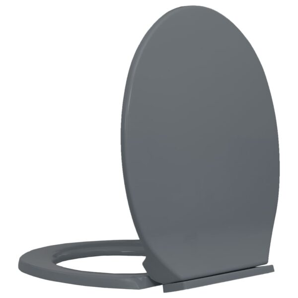 vidaXL Soft-Close Toilet Seat Grey Oval - Image 3