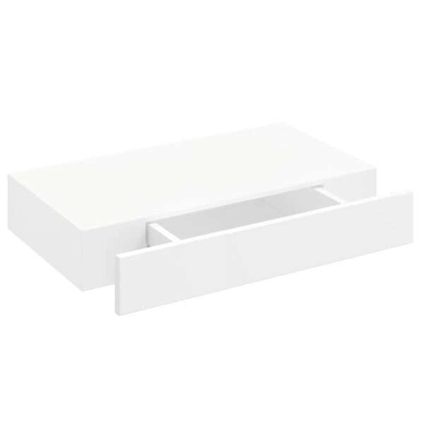 vidaXL Floating Wall Shelves with Drawers 2 pcs White 48 cm - Image 4