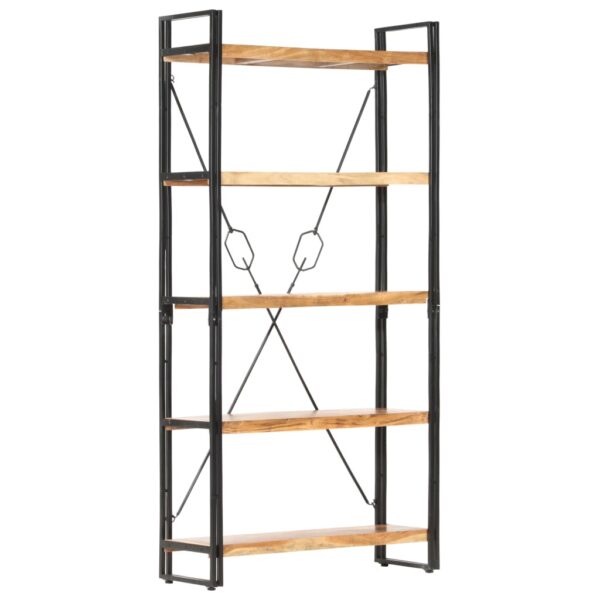 vidaXL 5-Tier Bookcase 90x30x180 cm Solid Acacia Wood - Image 1