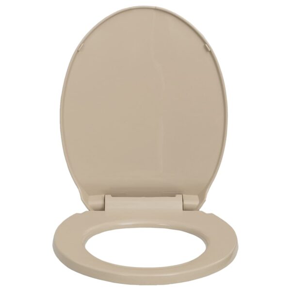 vidaXL Soft-Close Toilet Seat Beige Oval - Image 3
