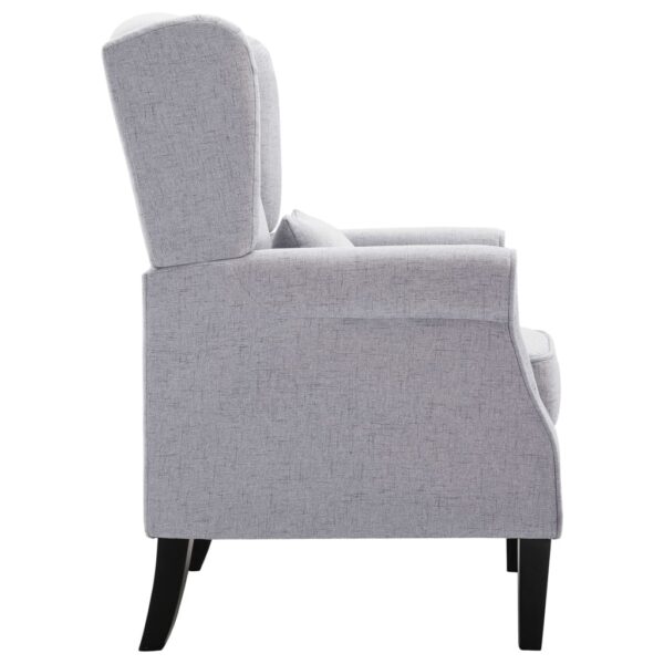 vidaXL Armchair Light Grey Fabric - Image 4