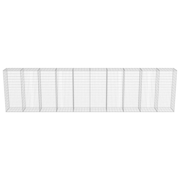 vidaXL Gabion Wall with Covers Galvanised Steel 600x50x150 cm - Image 5
