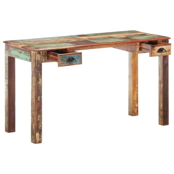 vidaXL Desk 130x55x76 cm Solid Reclaimed Wood - Image 4