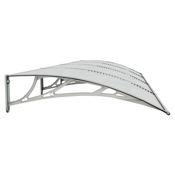vidaXL Door Canopy Grey 400x100 cm Polycarbonate - Image 5
