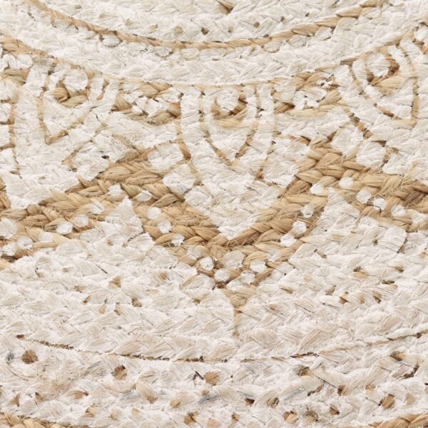 vidaXL Area Rug Braided Jute Printed 120 cm Round - Image 4