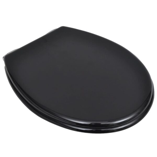 vidaXL Toilet Seats with Soft Close Lids MDF Black - Image 3