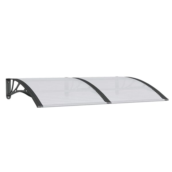 vidaXL Door Canopy Black 150x100 cm Polycarbonate - Image 2