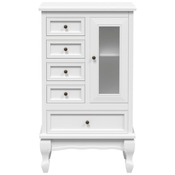 vidaXL Cabinet with 5 Drawers 2 Shelves White - Image 7