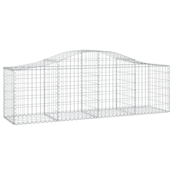vidaXL Arched Gabion Basket 200x50x60/80 cm Galvanised Iron - Image 2