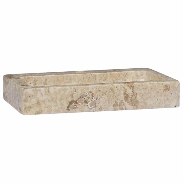 vidaXL Wall-mounted Sink Cream 38x24x6.5 cm Marble - Image 3
