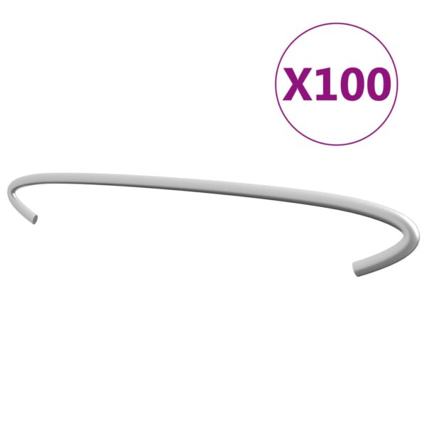 vidaXL Gabion Hooks 100 pcs Galvanised Steel 30 cm - Image 1