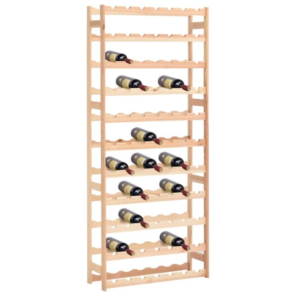 vidaXL Wine Rack for 77 Bottles Solid Wood Pine - Image 1