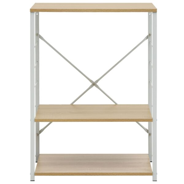 vidaXL Microwave Cabinet White and Oak 60x39.6x79.5 cm Engineered Wood - Image 3