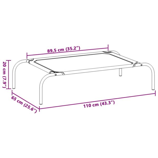 vidaXL Elevated Dog Bed Black L Textilene - Image 8