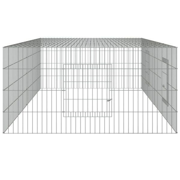 vidaXL 2-Panel Rabbit Cage 220x110x55 cm Galvanised Iron - Image 5
