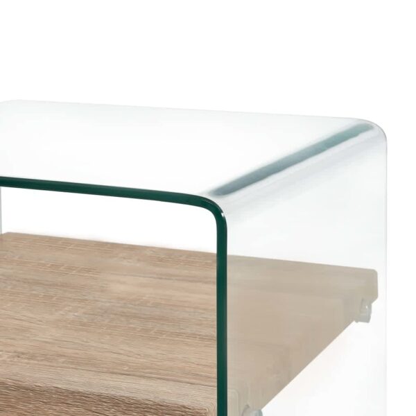 vidaXL Coffee Table Clear 50x50x45 cm Tempered Glass - Image 3