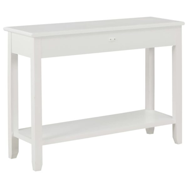 vidaXL Console Table White 110x35x80 cm Wood - Image 5