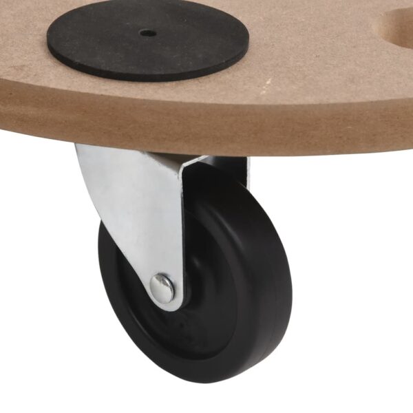 vidaXL Dolly Trolleys 2 pcs Round Engineered Wood - Image 8