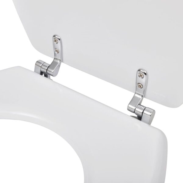 vidaXL WC Toilet Seat MDF Lid Simple Design White - Image 6