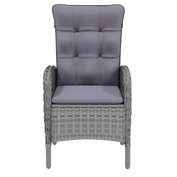 vidaXL 7 Piece Garden Dining Set Poly Rattan Grey - Image 3