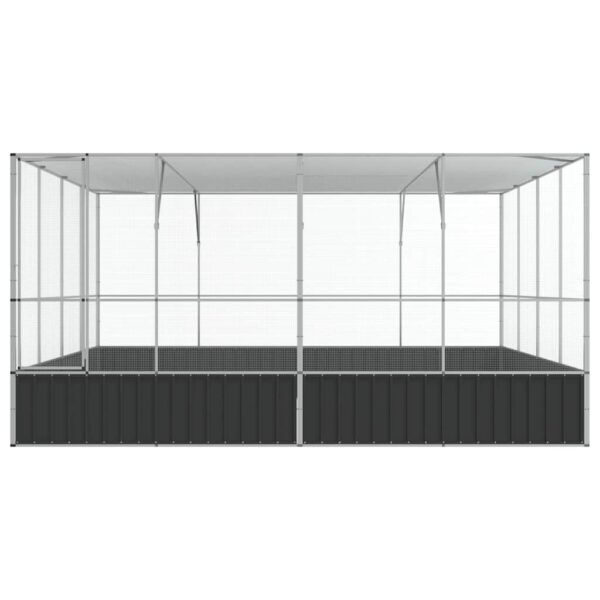 vidaXL Aviary Silver 418x414x212 cm Steel - Image 4