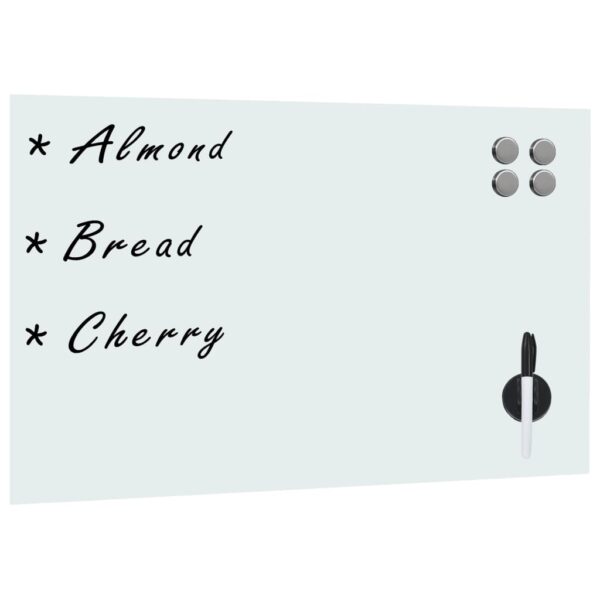 vidaXL Wall Mounted Magnetic Whiteboard Glass 60x40 cm - Image 1