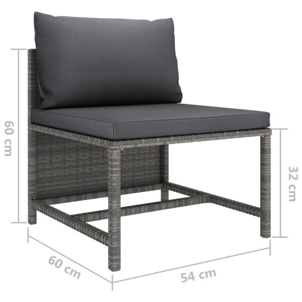 vidaXL 10 Piece Garden Lounge Set with Cushions Poly Rattan Grey - Image 12