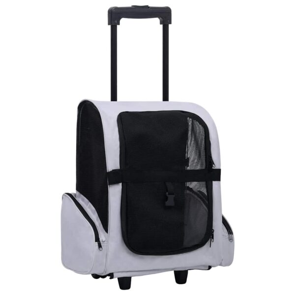 vidaXL Foldable Multipurpose Pet Trolley Grey - Image 1