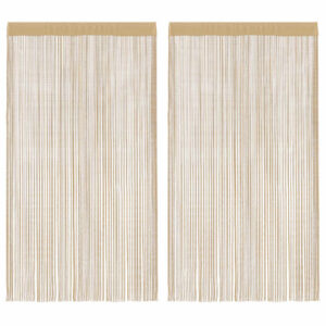 vidaXL String Curtains 2 pcs 140x250 cm Beige
