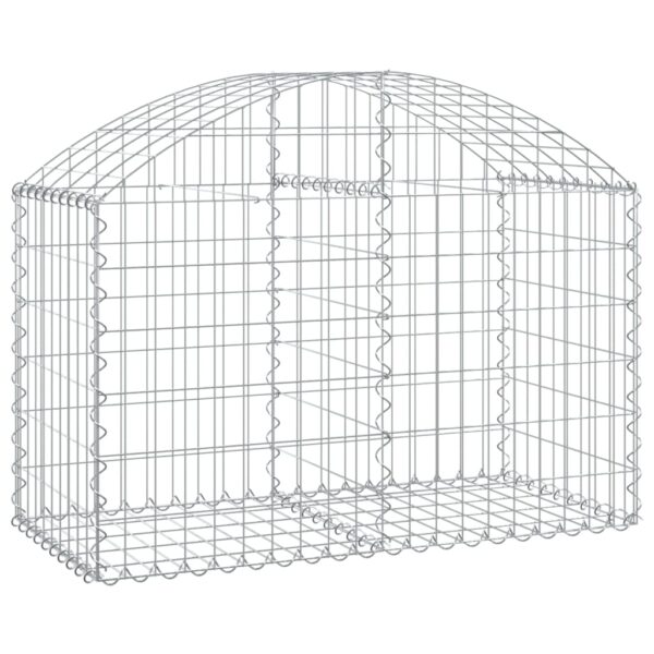 vidaXL Arched Gabion Basket 100x50x60/80 cm Galvanised Iron - Image 2