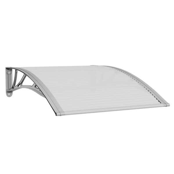 vidaXL Door Canopy Grey and Transparent 100x75 cm Polycarbonate - Image 2