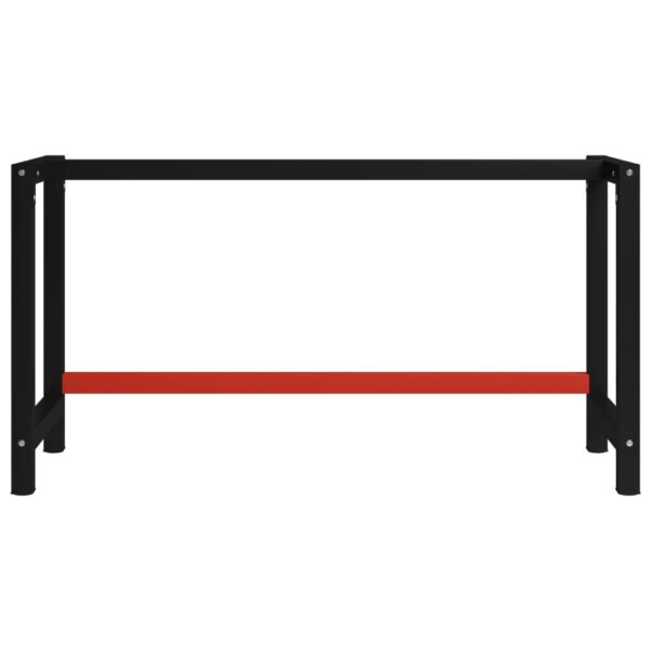 vidaXL Work Bench Frame Metal 150x57x79 cm Black and Red - Image 2