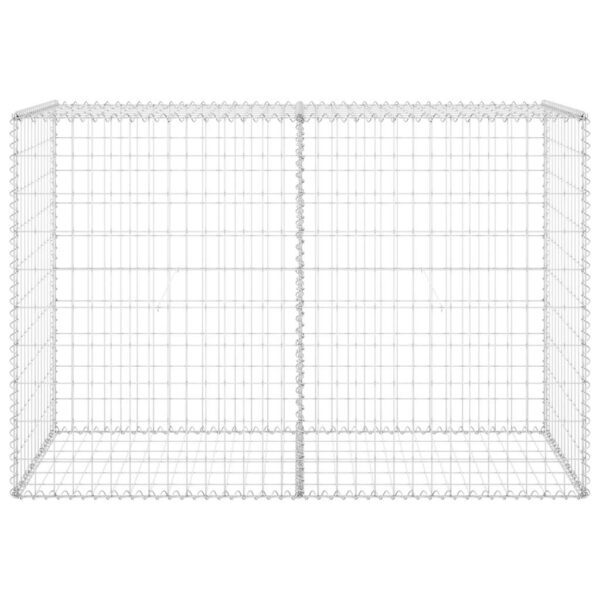vidaXL Gabion Wall with Covers Galvanised Steel 150x60x100 cm - Image 4