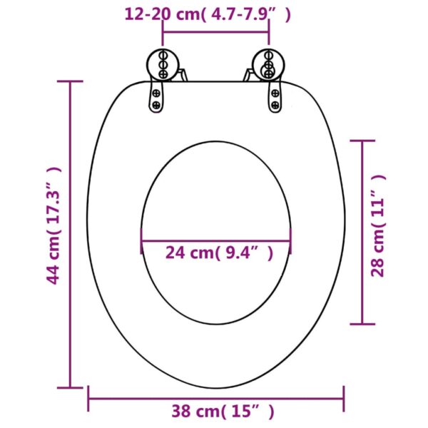vidaXL Toilet Seats with Hard Close Lids MDF New York - Image 11