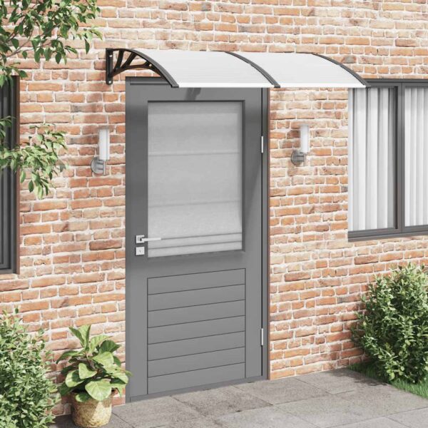 vidaXL Door Canopy Black 150x100 cm Polycarbonate - Image 1