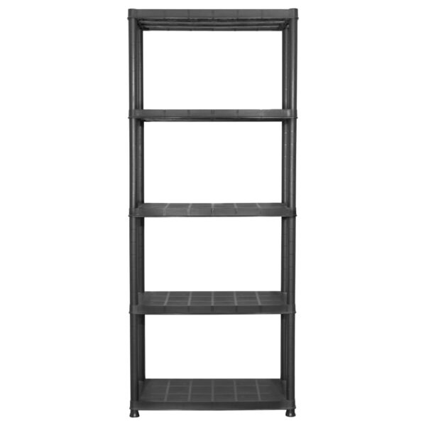 vidaXL Storage Shelf 5-Tier Black 71x38x170 cm Plastic - Image 4