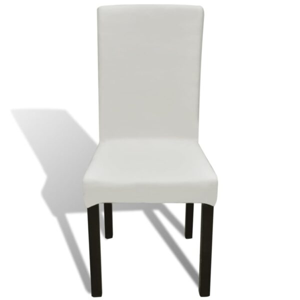 vidaXL Straight Stretchable Chair Cover 4 pcs Cream - Image 4