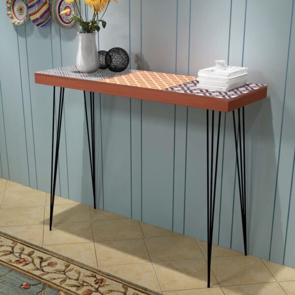 vidaXL Console Table 90x30x71.5 cm Brown - Image 1
