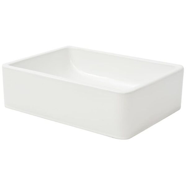 vidaXL Basin Ceramic White 41x30x12 cm - Image 3