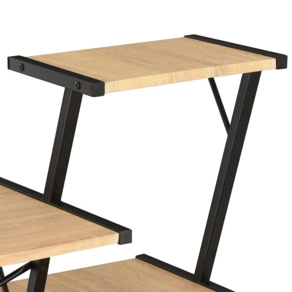 vidaXL Desk with Shelf Black and Oak 116x50x93 cm - Image 6