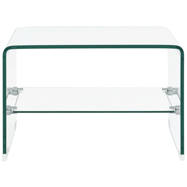 vidaXL Coffee Table Clear 50x45x33 cm Tempered Glass - Image 2