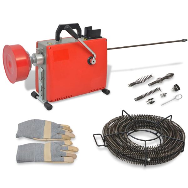 vidaXL Pipe Cleaning Machine 250 W 15mx16mm 4.5mx9.5mm - Image 1
