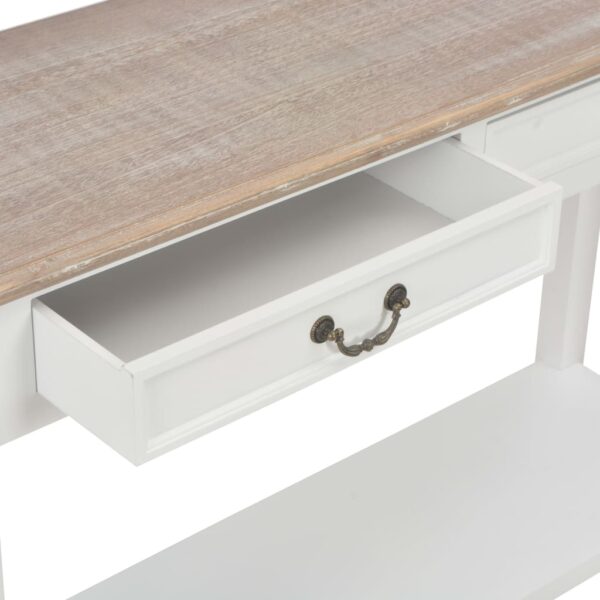 vidaXL Console Table White 110x35x80 cm Wood - Image 8