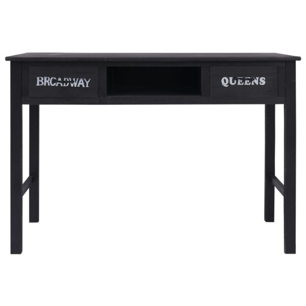 vidaXL Console Table Black 110x45x76 cm Wood - Image 5