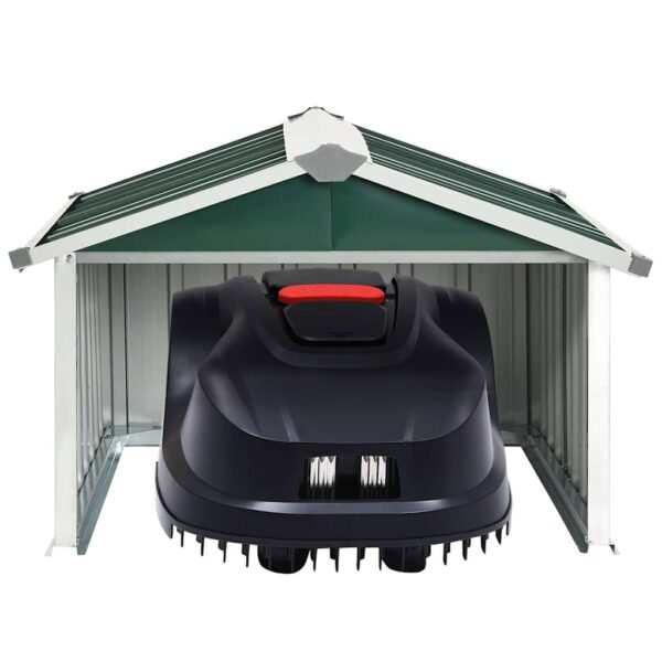 vidaXL Garden Robot Lawnmower Shed 92x97x63 cm Galvanised Steel Green - Image 6