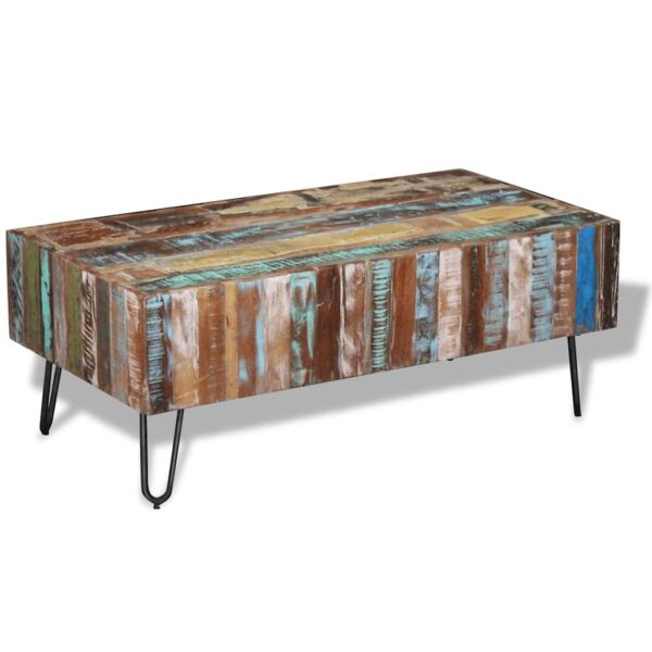 vidaXL Coffee Table Solid Reclaimed Wood 100x50x38 cm - Image 2