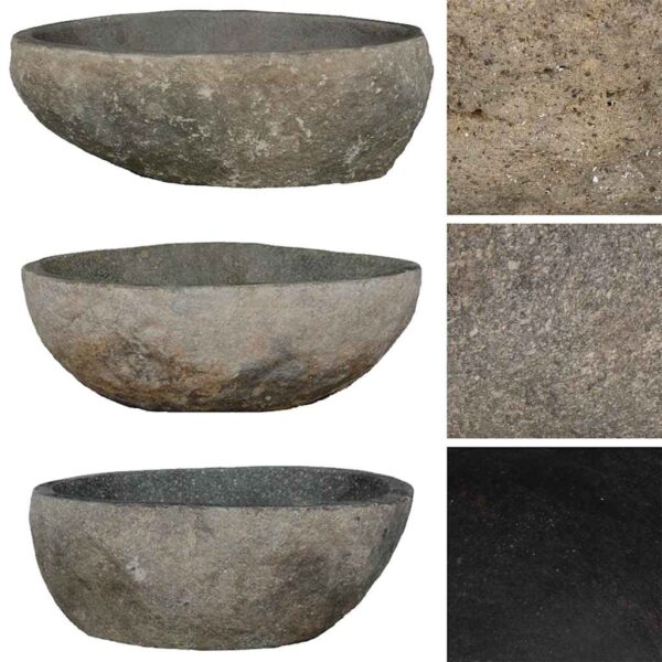 vidaXL Basin River Stone Oval (29-38)x(24-31) cm - Image 3