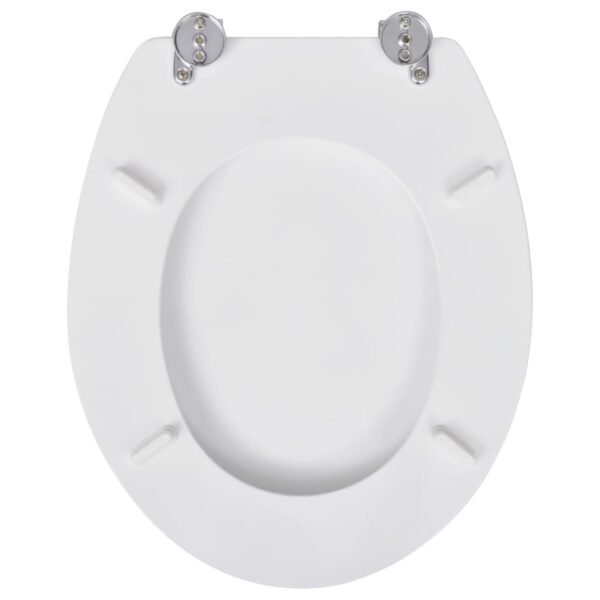 vidaXL Toilet Seats with Lids 2 pcs MDF White - Image 5