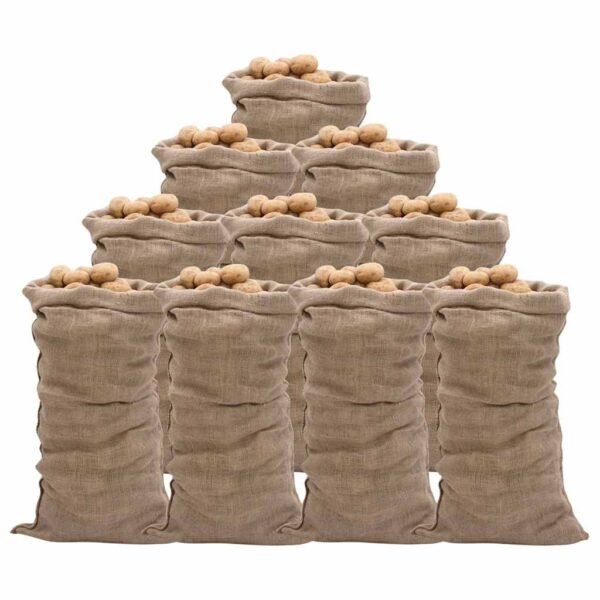 vidaXL Jute Sacks 10 pcs 65x135 cm 100% Jute 220 gsm - Image 1