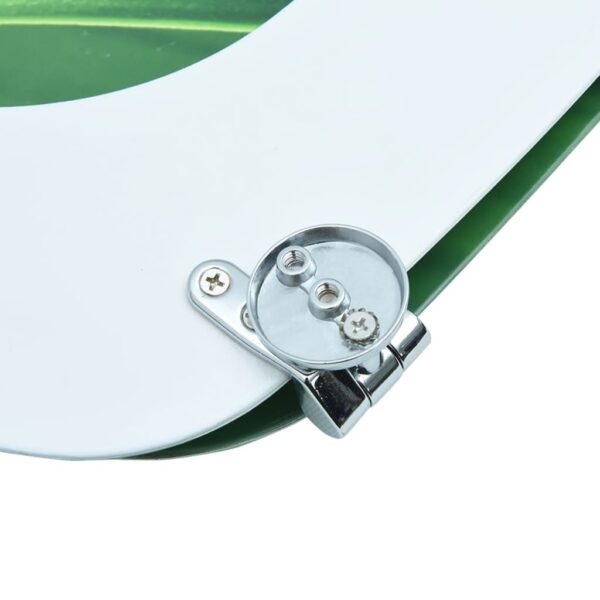 vidaXL WC Toilet Seat with Lid MDF Green Water Drop Design - Image 9
